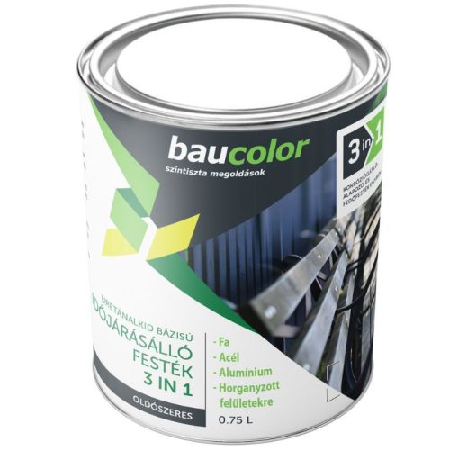 BauColor 3in1 időjárásálló festék szürke 0,75liter