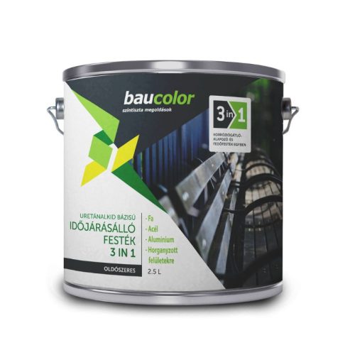 BauColor 3in1 időjárásálló festék kék 2,5liter